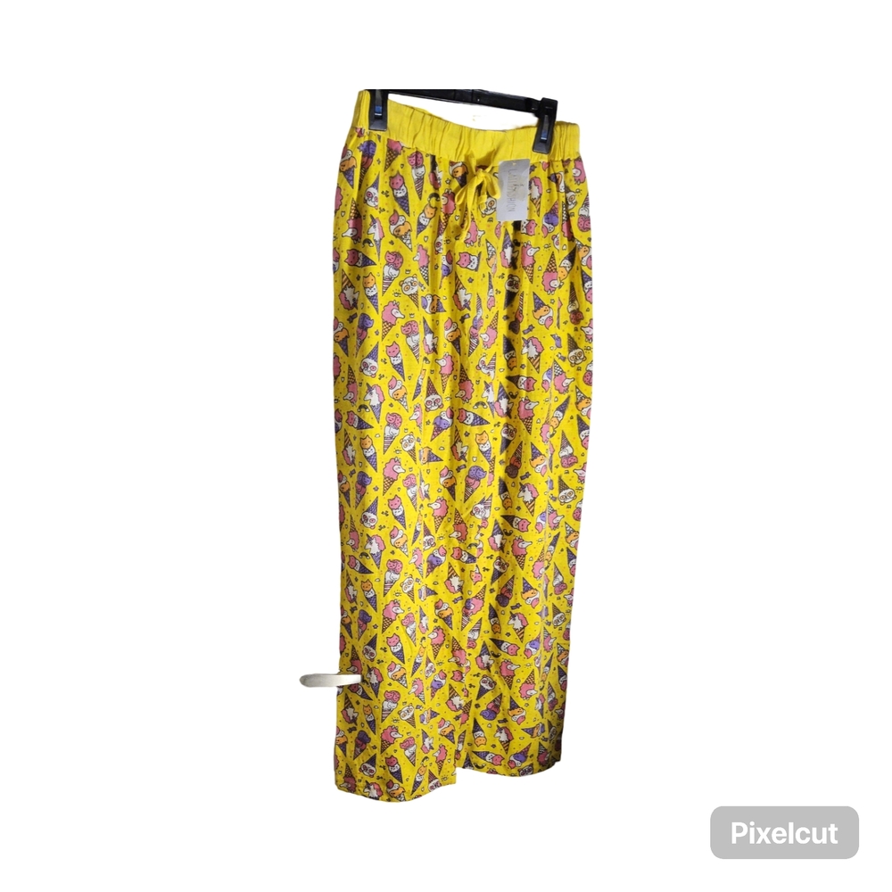 NWOT Size Medium Yellow Patterned Women's Pajama Pants - Picture 4 of 7